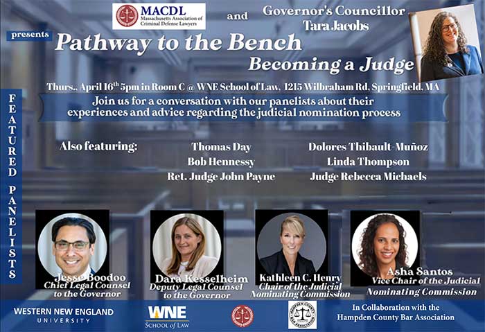 Image of poster for Becoming a Judge, April 16, 2026